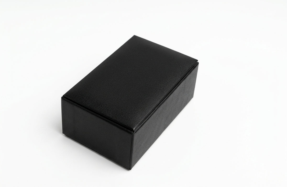 Black textured one-piece carton for handsets, size 2, closed