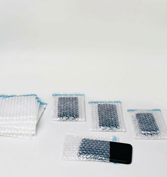Mobile handset bubble bags: self-seal bubble bags with phones sealed inside