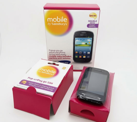 Visi-Grip retail pack for mobile phones: boxed handset with SIM pack, shown with the outer box